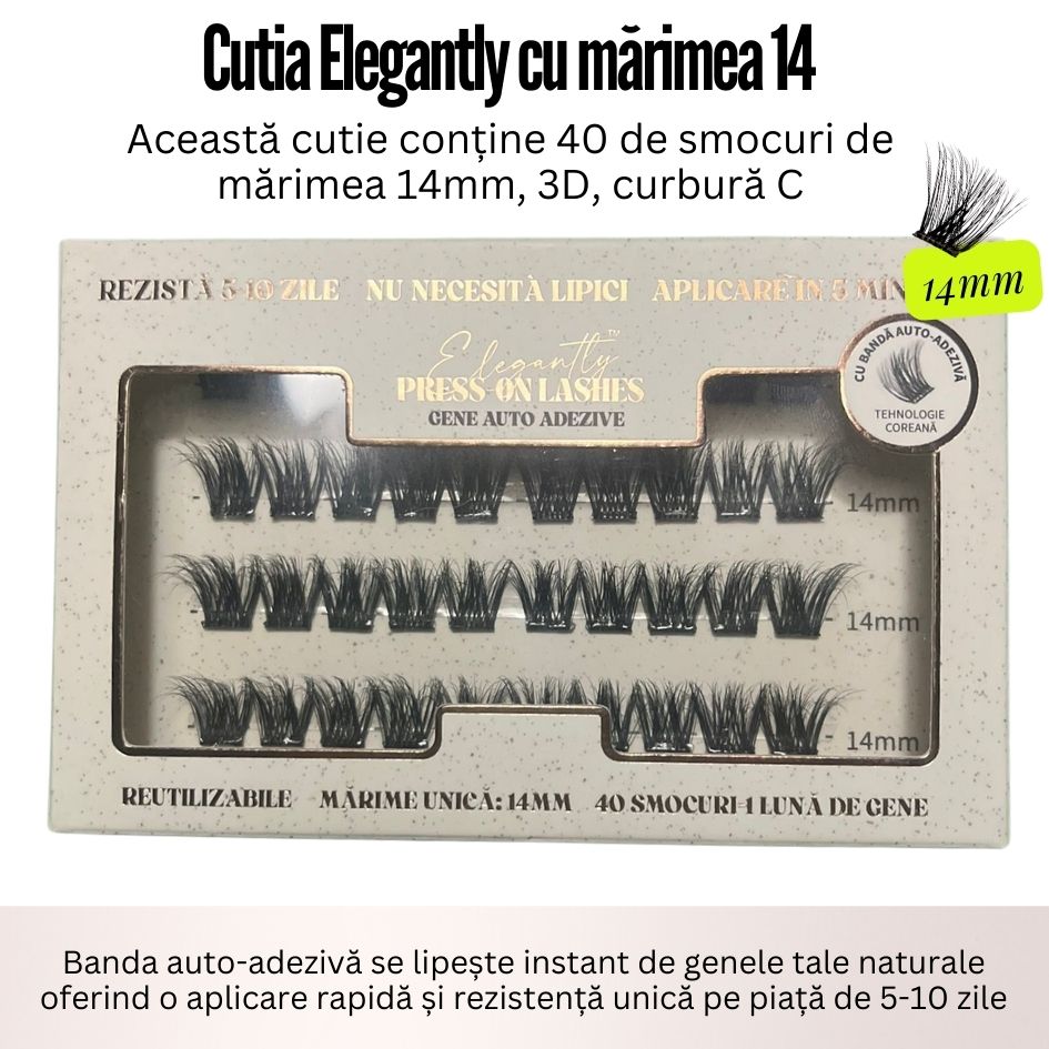 Gene Auto-Adezive Press-On Elegantly™ I MĂRIME UNICĂ