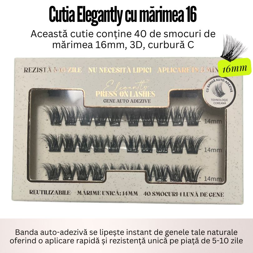 Gene Auto-Adezive Press-On Elegantly™ I MĂRIME UNICĂ